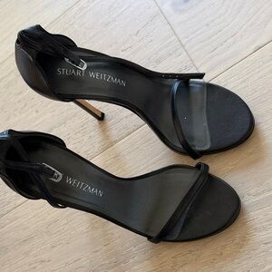 Stuart Weitzman Black Strappy Heels